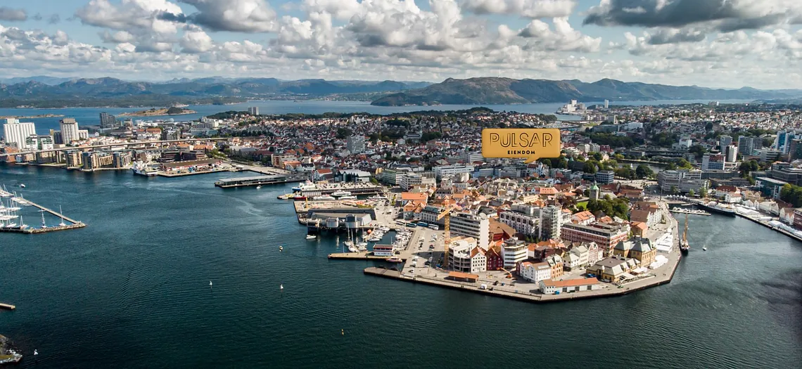 Dronebilde av Stavanger